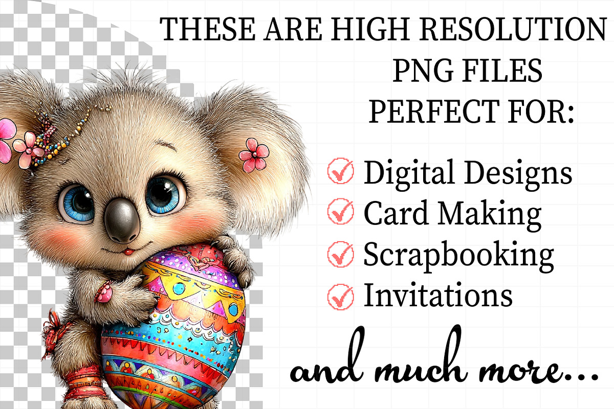 Whimsical Easter Koala Clipart, an Illustration by Daily.Designs (Photo 2 of 7)