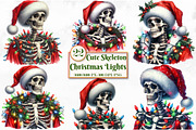 Cute Skeleton With Christmas Lights, a Seasonal Illustration by Craft Nest (Thumbnail 1 of 5)