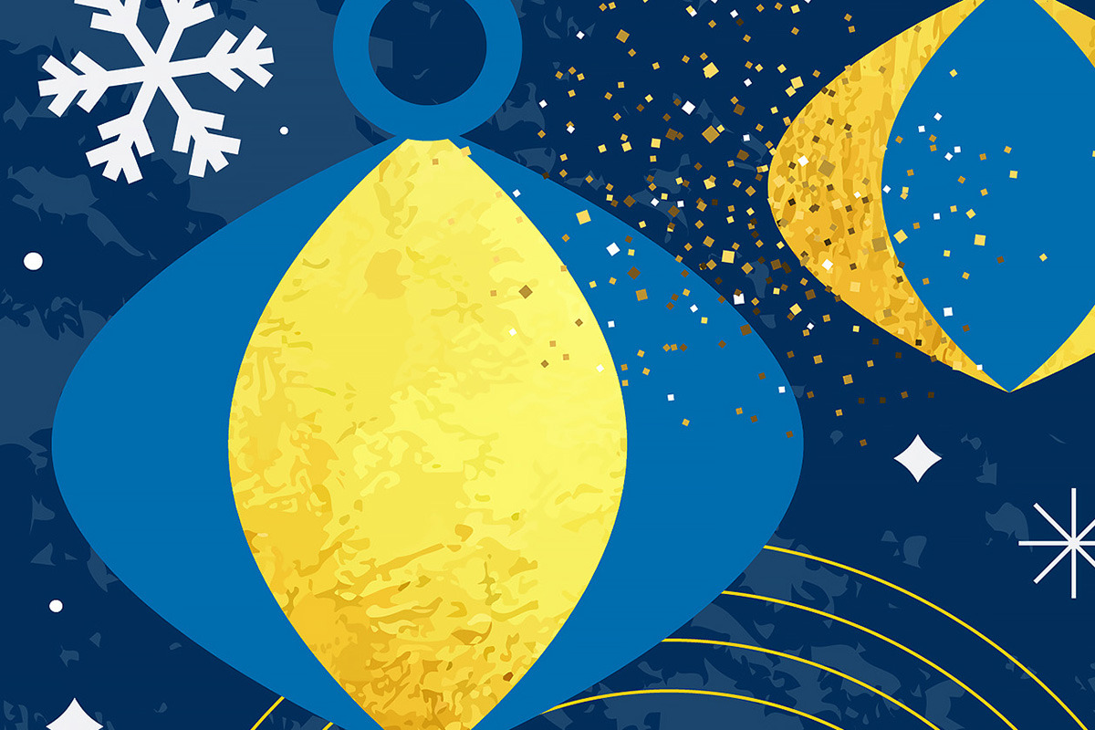 Elegant Blue and Gold Holiday Set, a Seasonal Illustration by Creative Graphics (Photo 7 of 9)