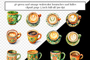 Green & Orange Watercolor Huaraches, a Graphic by AllTheKewtClipart (Thumbnail 2 of 5)