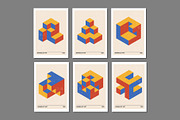 3D Geometry Printable Wall Art Set, a Background Graphic by C Design Studio (Thumbnail 22 of 28)