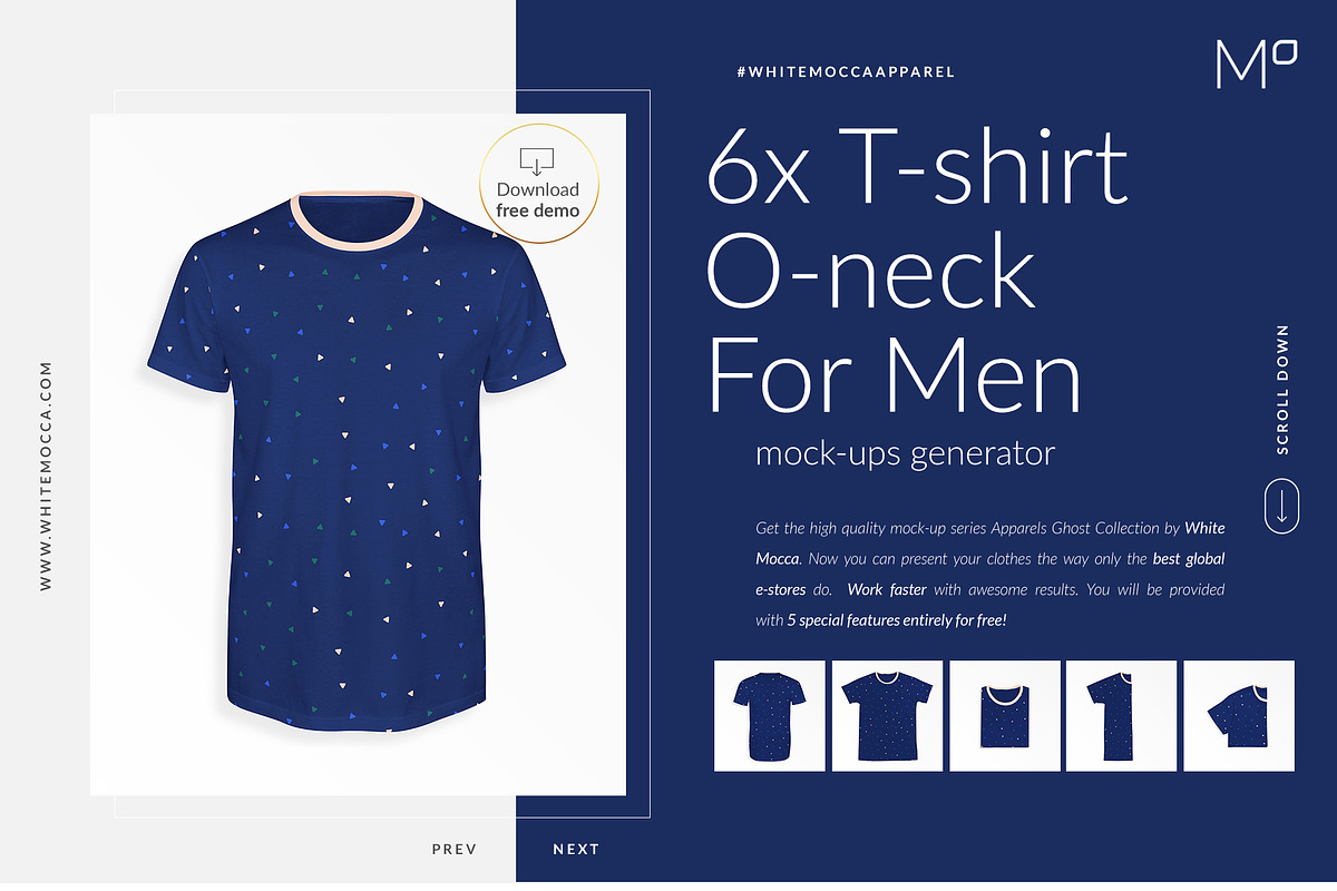 Men T-shirt Ghost Mock-ups FREE DEMO, a Books & Magazine Mockup by Apparel_Mockups (Photo 1 of 23)