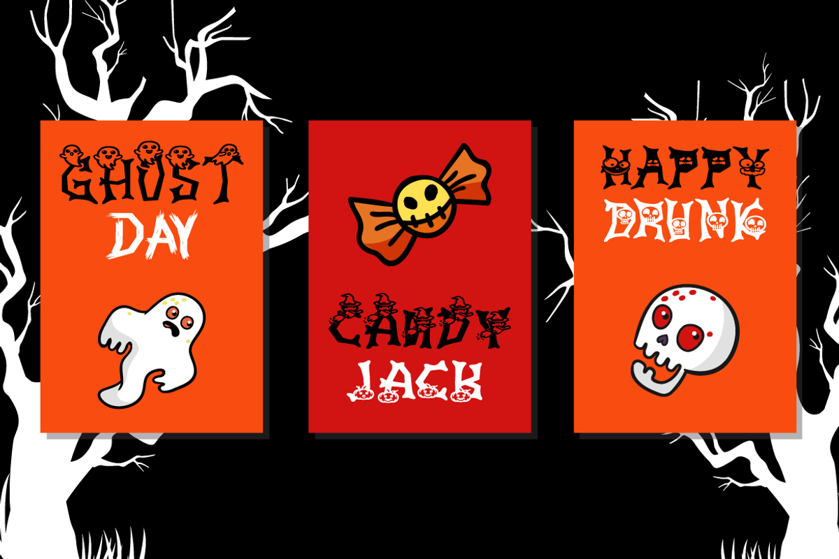 Ghostly Guffaws - Halloween Funny, a Font by PutraCetol Studio (Photo 7 of 11)