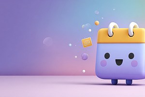 Smiling 3D calendar character with round eyes and bright colors, an Abstract Photo by Ales Munt