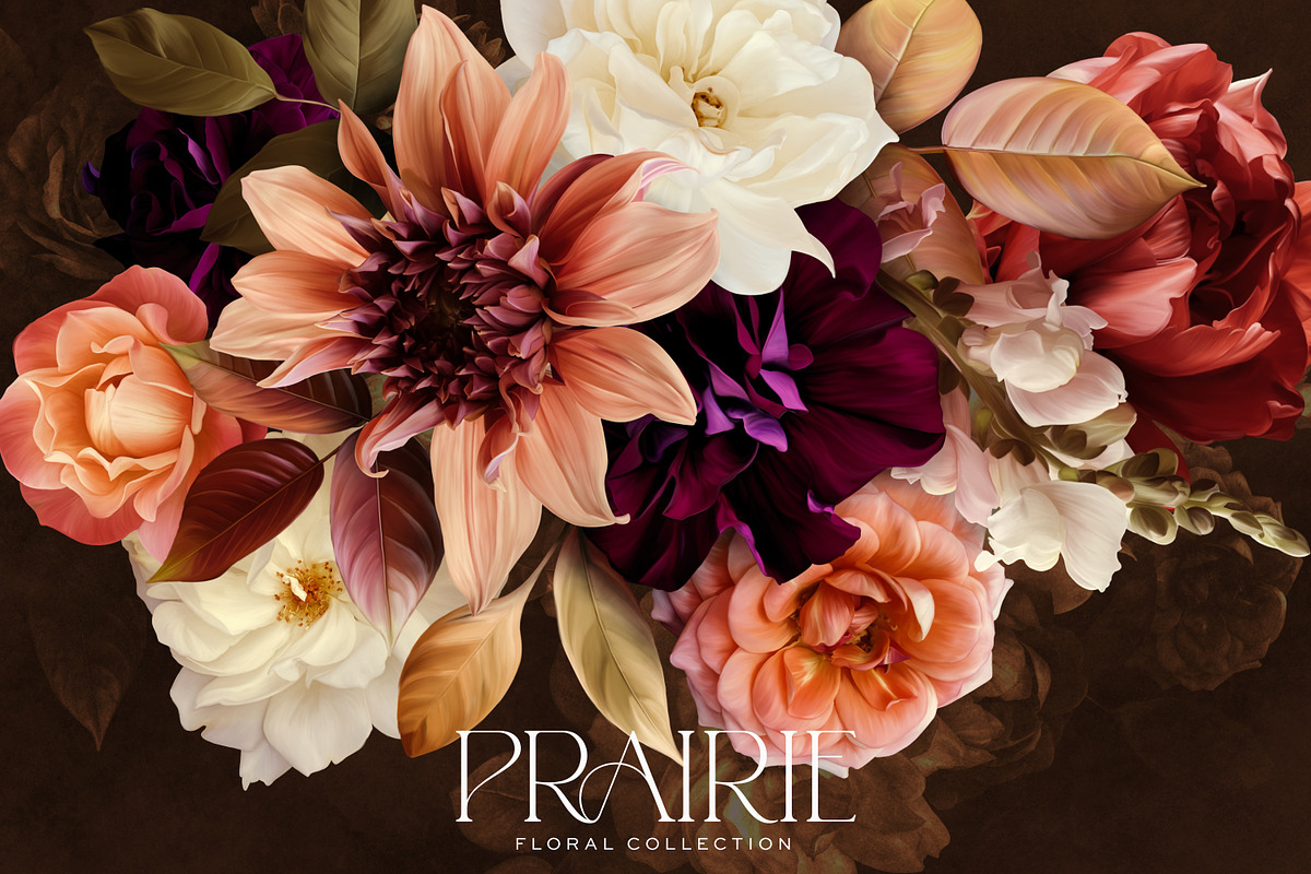 Warm Peachy Pink Floral Art Kit, a Decorative Illustration by Eclectic Anthology (Photo 9 of 12)