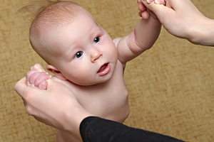 Newborn baby stand, a Photo by saiko3p
