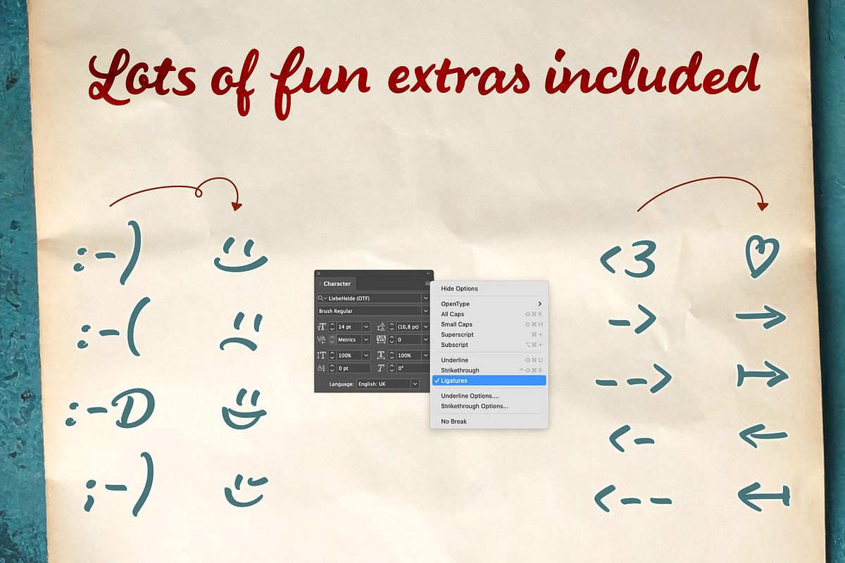 LiebeHeide Brush, a Font by LiebeFonts (Photo 16 of 20)