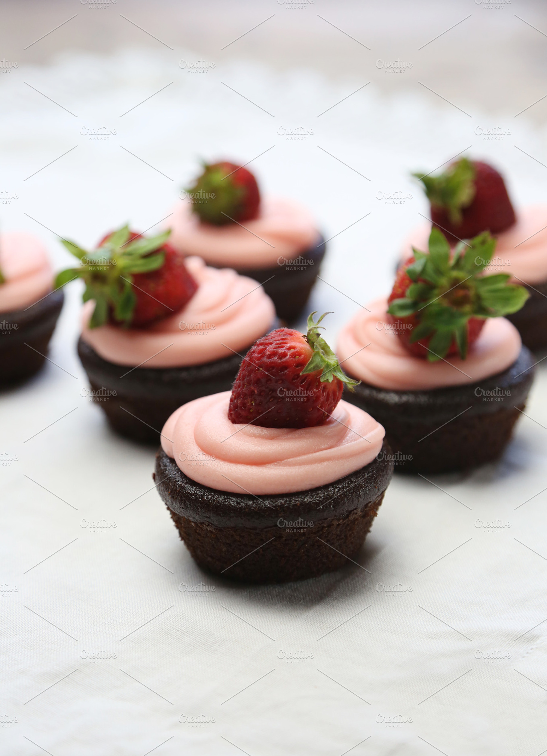 Chocolate and strawberry cupcake containing chocolate, strawberry, and cupcake, a Food & Drink Photo by lisap