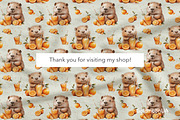 Capybara & Orange Pattern & Clipart, an Animal Illustration by GoldmoonUA (Thumbnail 5 of 5)