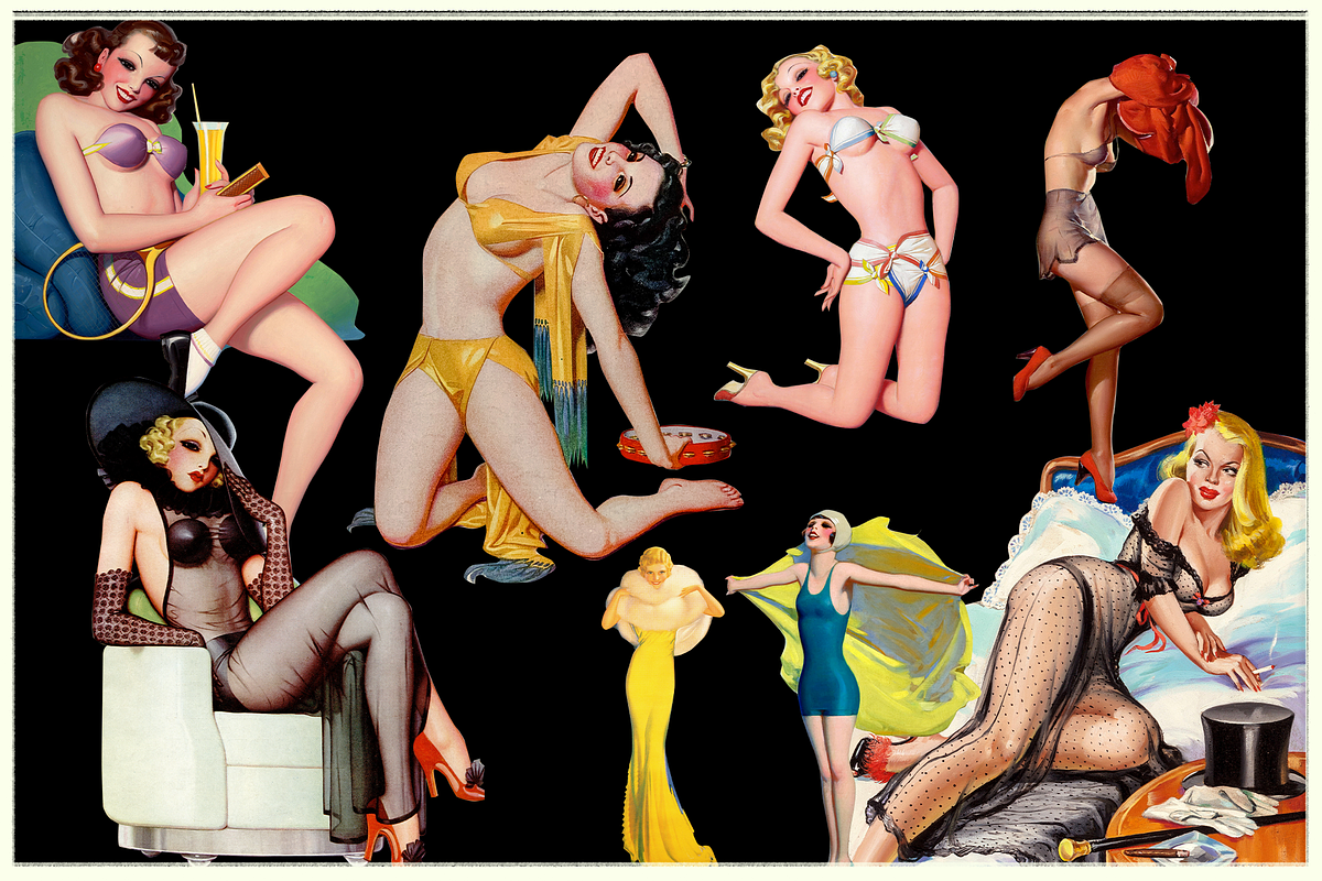 Naughty Pin Up Girls - 50 Clipart, an Illustration by Lilithcollageart (Photo 4 of 6)
