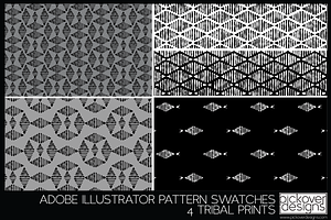 4 Tribal Print Swatches