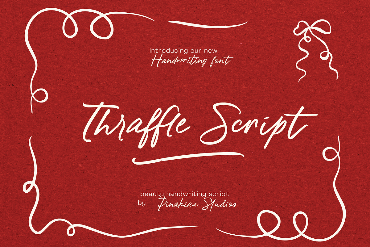 Thraffle Script - Handwriting, a Handwritten Font by Pinakiaa Studios (Photo 1 of 9)