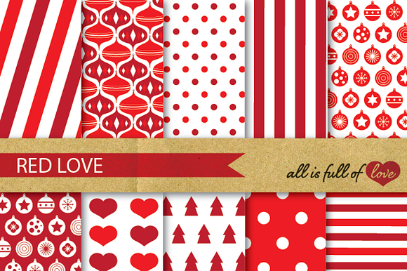 Christmas Backgrounds Red White preview 2