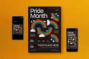Geometric Pride Month Flyer Se, a Flyer Template by graphicook (Thumbnail 1 of 3)