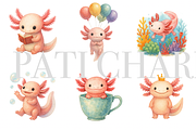 11 Axolotl Clipart, an Animal Illustration by Pati Charm Studio (Thumbnail 2 of 8)