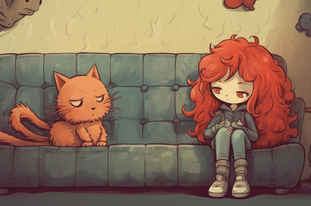 girl with a cat, a Photo by Pictures for you!!!!!!!!!