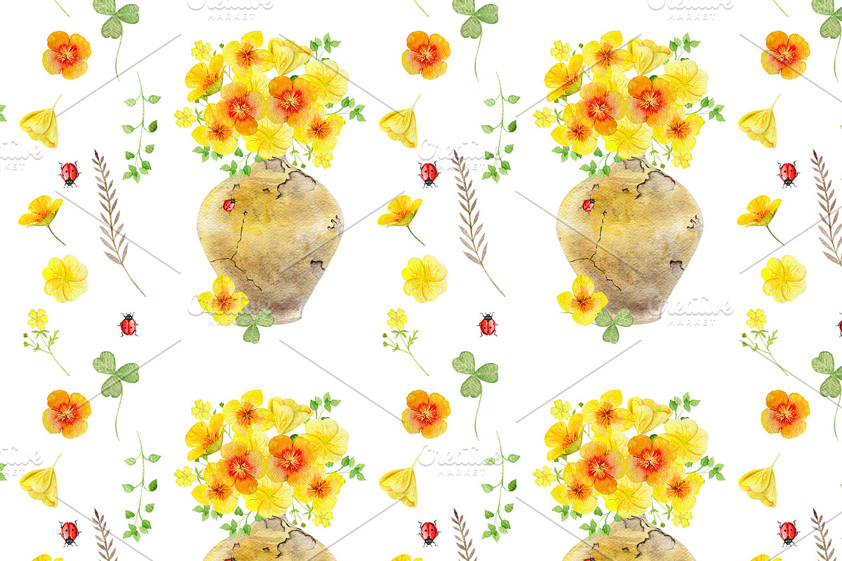 Wild flowers watercolor set, a Background Graphic by Elegantia (Photo 14 of 15)
