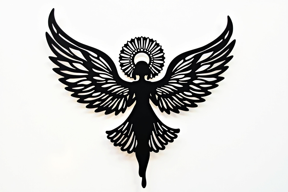 Ornate Angel Silhouette Graphic, an Illustration by Designs_River (Photo 4 of 9)