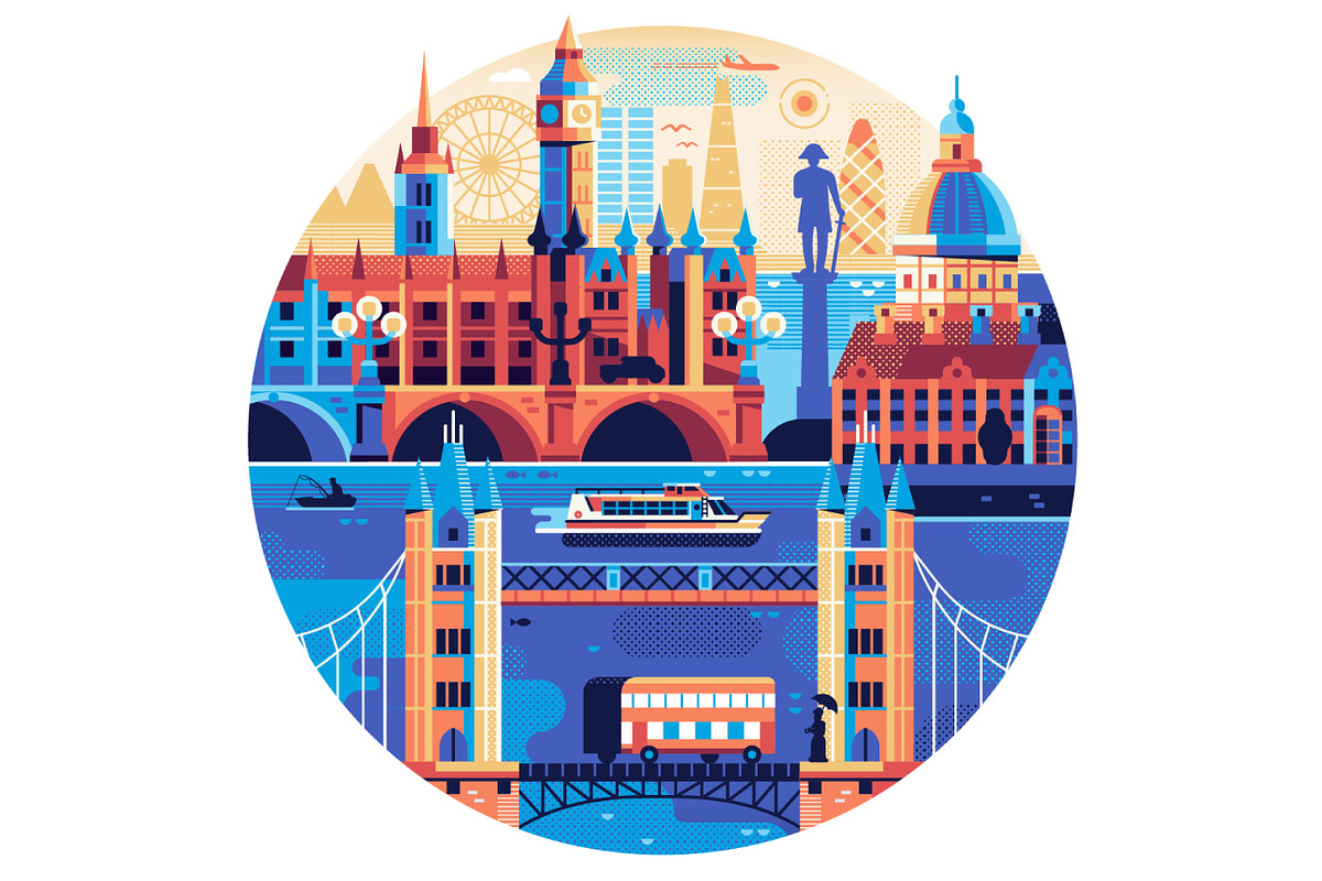 London Travel Poster, an Illustration by Alex Krugli (Photo 2 of 3)