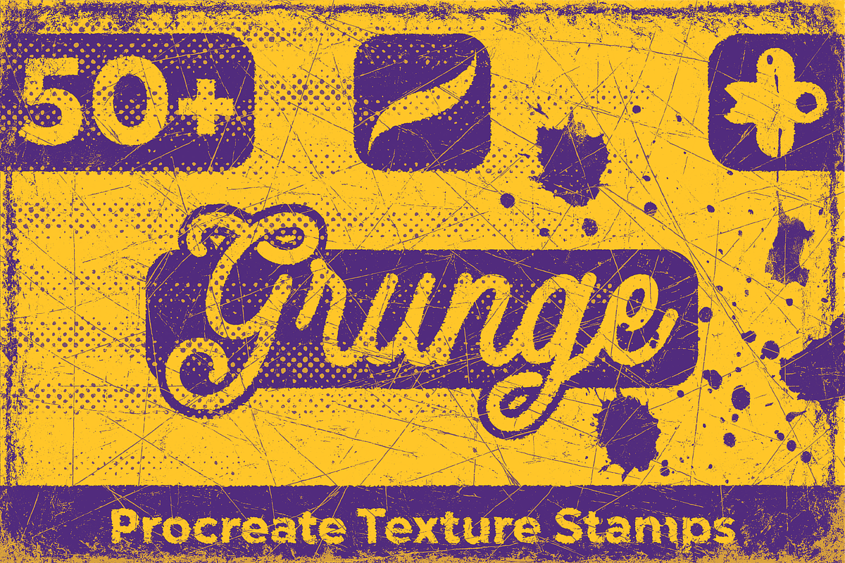 Grunge Texture Stamps for Procreate, a Texture Graphic by PeeperDesignStudio (Photo 1 of 6)