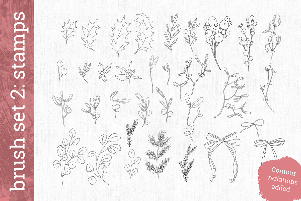Mistletoe brush box for Procreate, a Brush Add-On by Gray Cat Graphics (Photo 5 of 9)