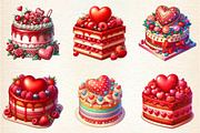 Valentine Cake Sublimation Clipart, an Illustration by DreamArtGraphic (Thumbnail 2 of 6)