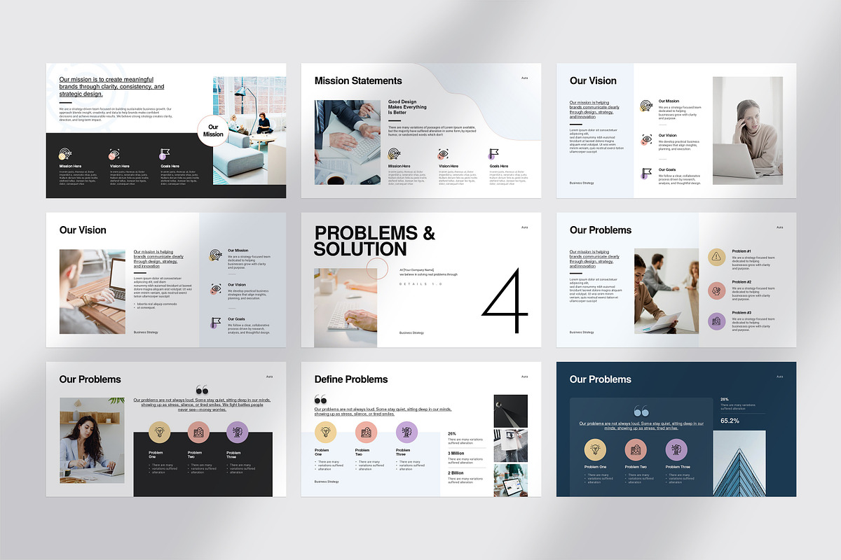 AURA Business Strategy Presentation, a Presentation Template by GoldenPixelStudio (Photo 10 of 30)