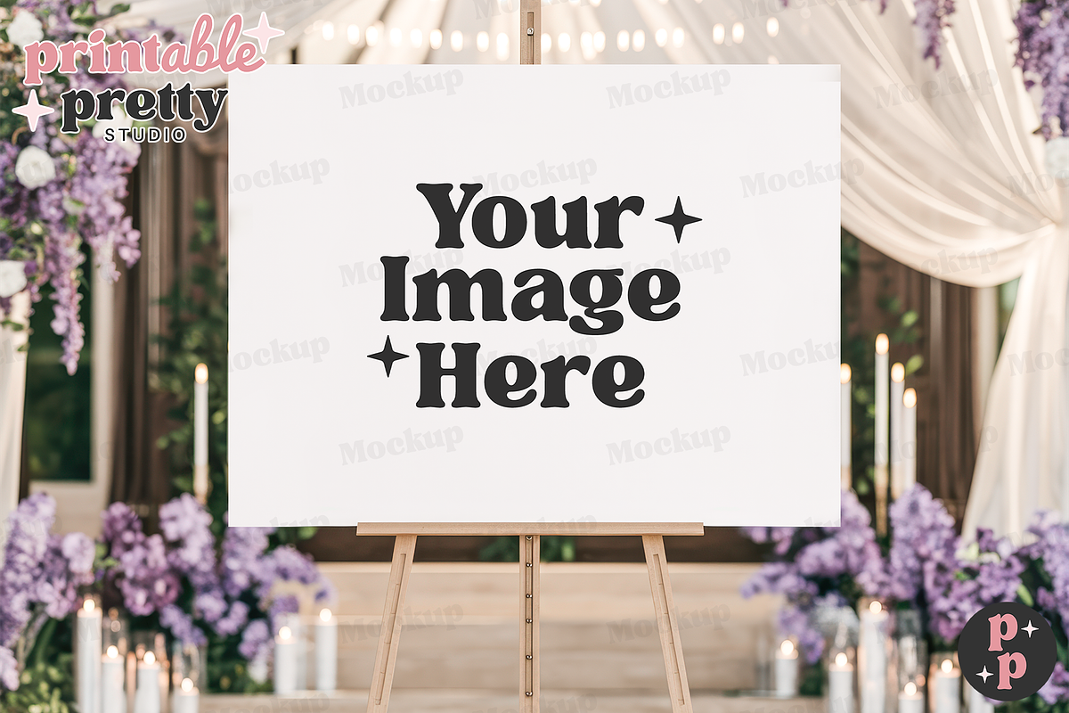 Candlelit PSD Wedding Sign Mockup, a Product Mockup by Printable Pretty Studio (Photo 5 of 6)