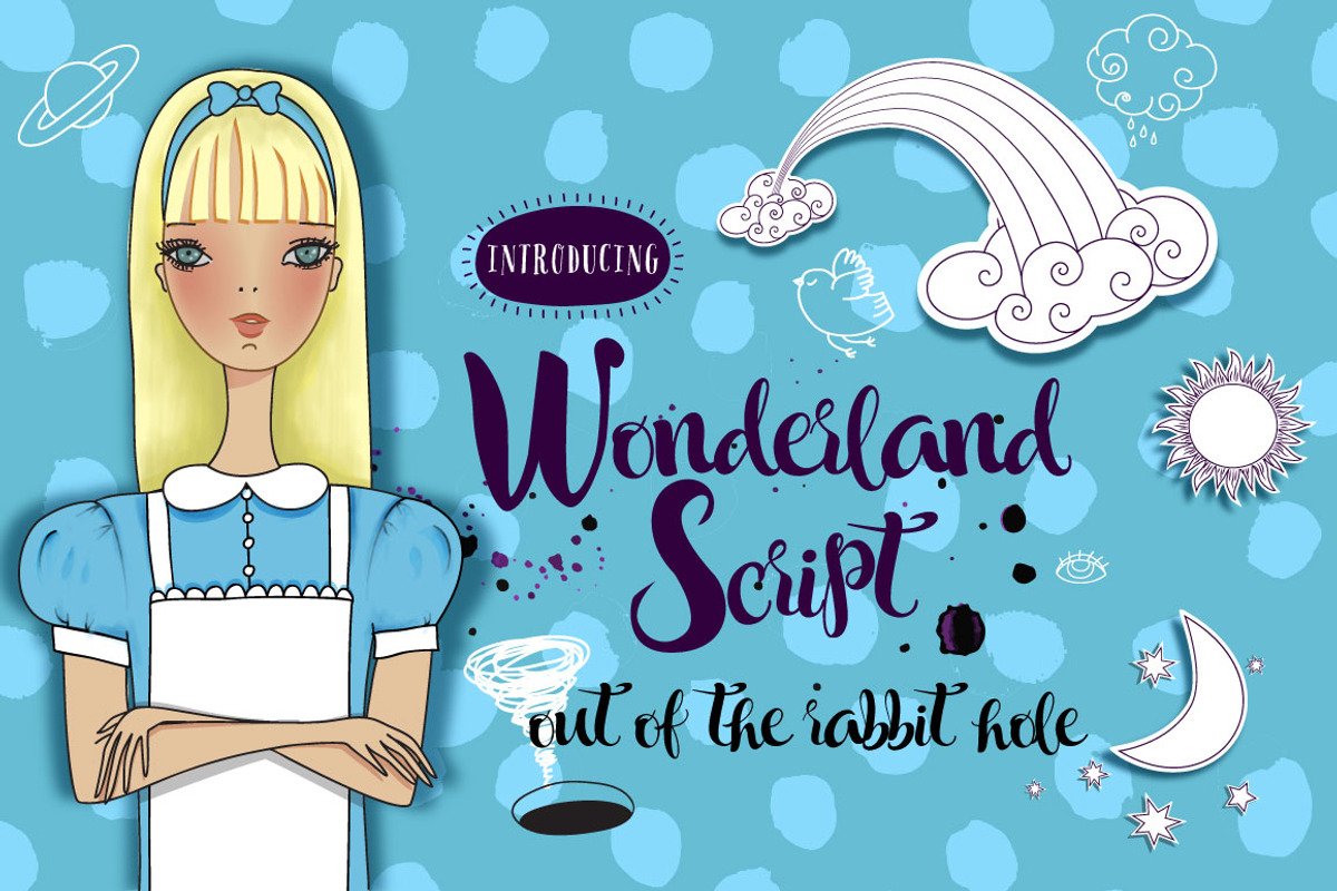 Wonderland Script + Vector Set