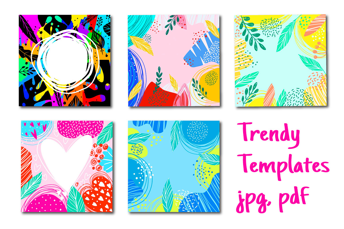 trendy background, template set, a Flyer Template by PatapovaVika (Photo 2 of 2)