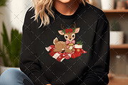 Reindeer Christmas Patchwork PNG, an Illustration by Craft Nest (Thumbnail 4 of 6)