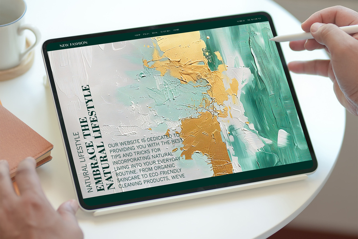 Emerald Gold Abstract Backgrounds, a Background Graphic by Elena Dorosh (Photo 4 of 8)