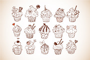 Doodle cupcakes, a Food Illustration by Elina_Li (Thumbnail 4 of 8)