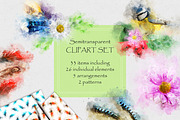 Boho watercolor flowers, an Illustration by PaperAndCrayons (Thumbnail 2 of 6)