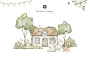 Spring Garden. Watercolor clipart, a Decorative Illustration by Kreker Kate (Thumbnail 2 of 12)