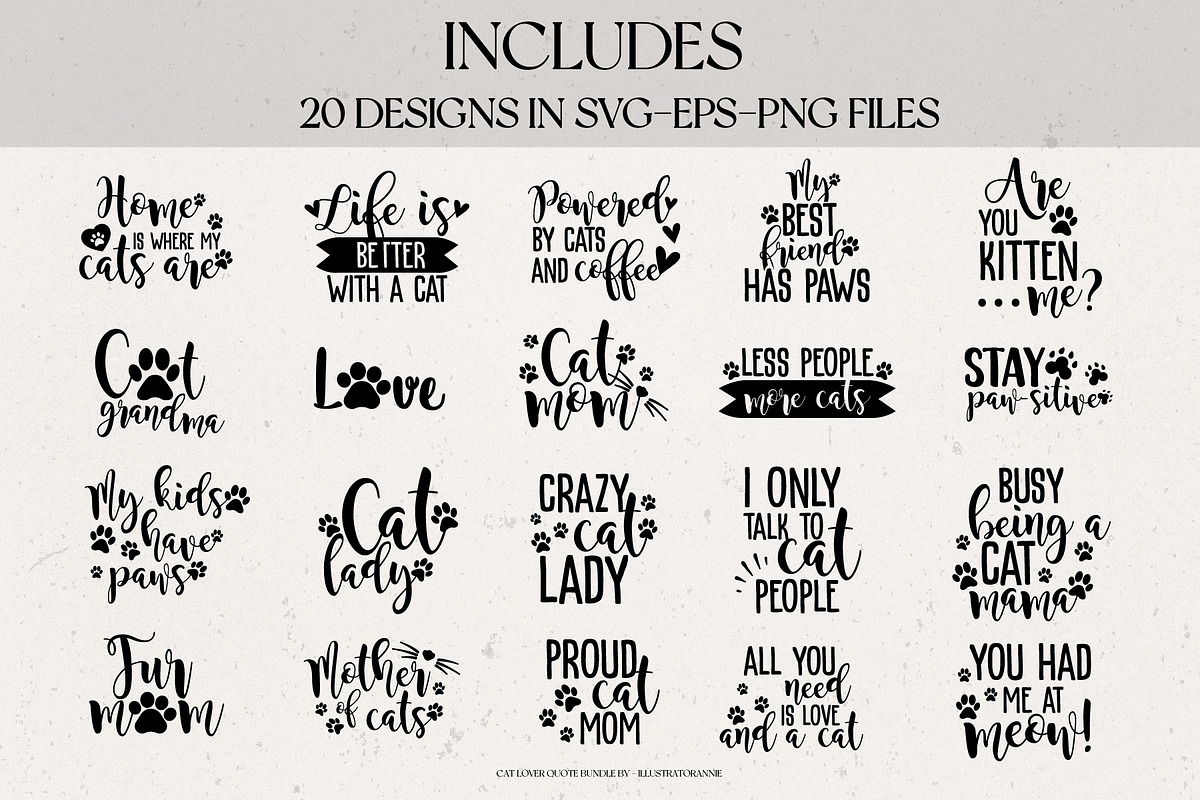 Cat Lover SVG Quote Bundle, an Object Graphic by IllustratorAnnie (Photo 3 of 5)