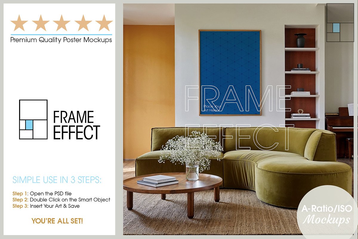 Poster Mockup A Ratio No.1118, a Mockup by Frame Effect (Photo 2 of 7)