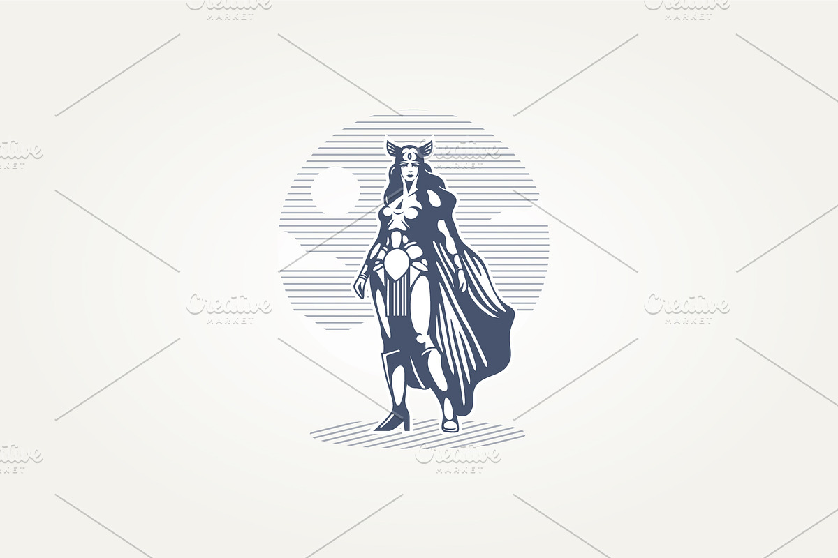 the goddess greek athena icon logo, a Branding & Logo Template by Blazybone
