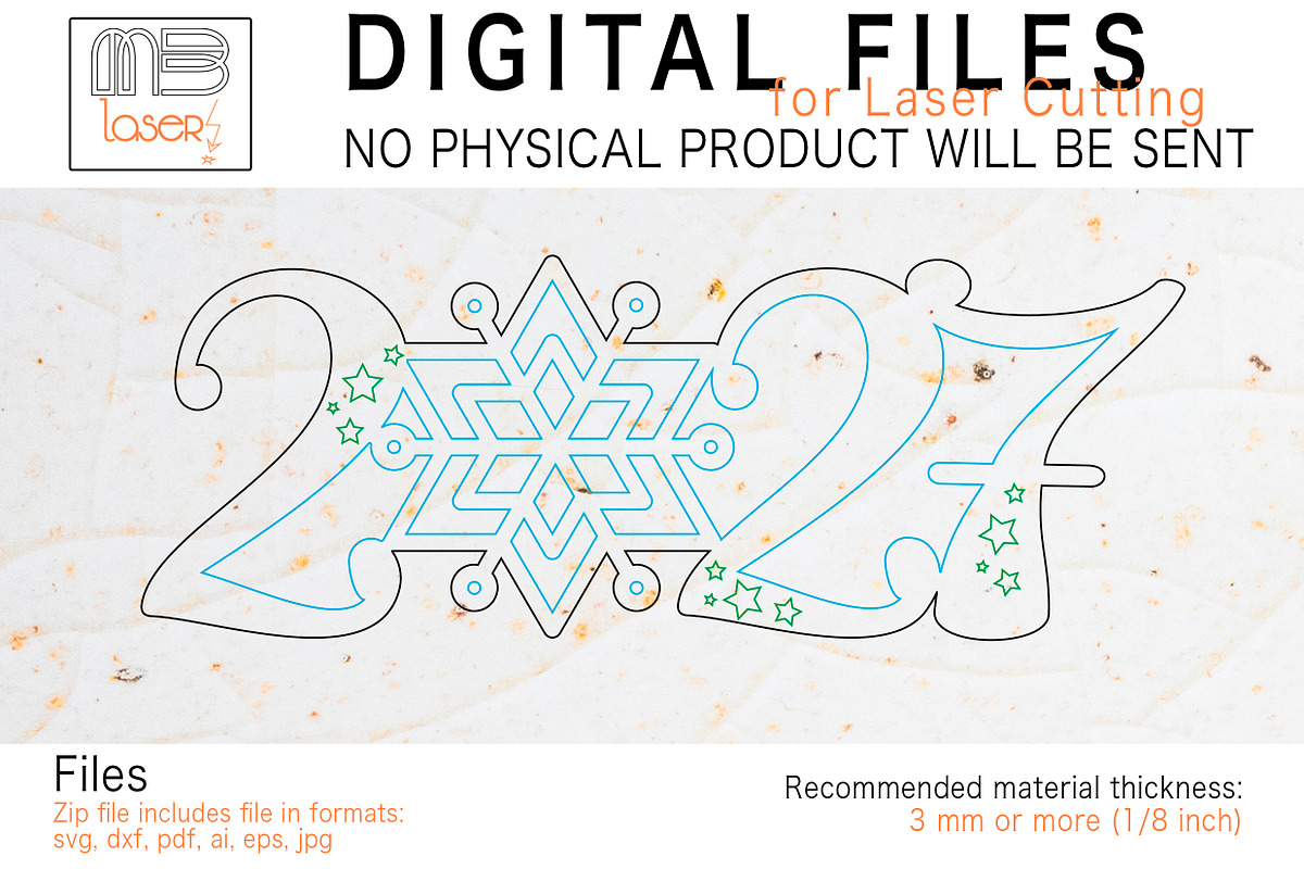 2027 Vector File for Laser Cutter., an Object Graphic by MaramadeLaser (Photo 3 of 5)