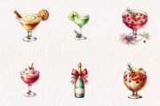 Watercolor Christmas Drinks, a Seasonal Illustration by CreationArt (Thumbnail 2 of 7)