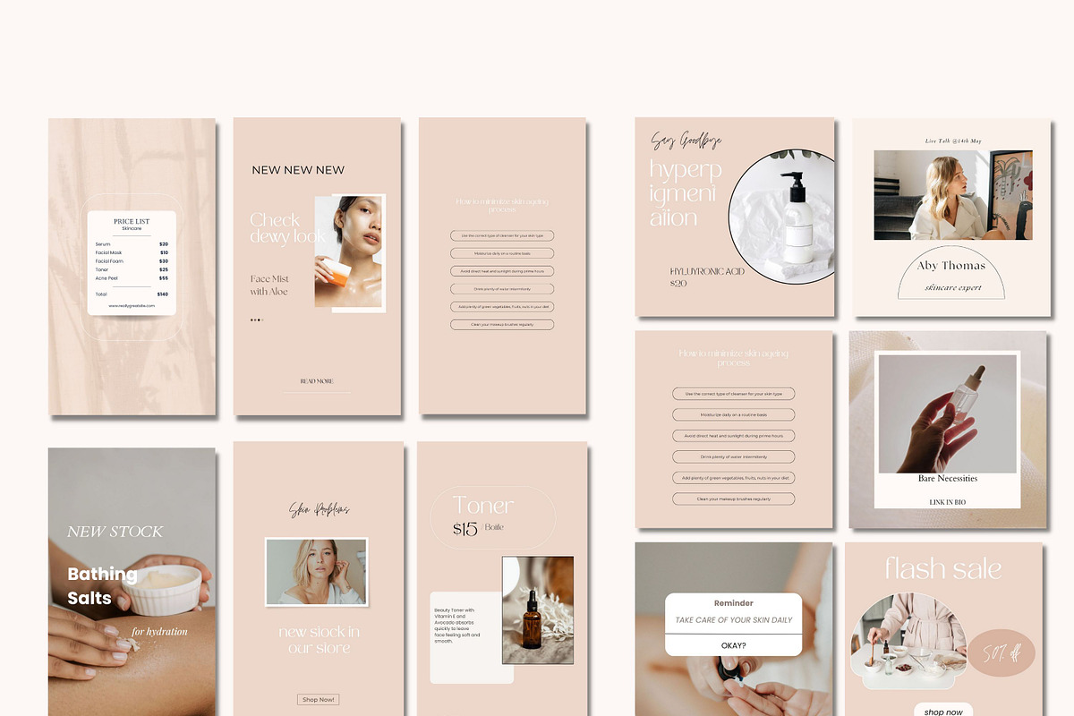 Skincare Instagram Template Canva, a Social Media Template by Deepa Template Studio (Photo 15 of 15)