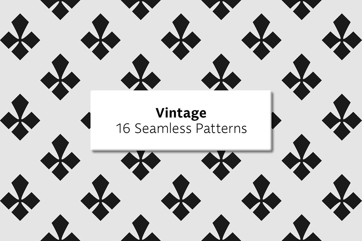 Vintage - 16 Seamless Patterns, a Pattern Graphic by Tustan (Photo 1 of 4)