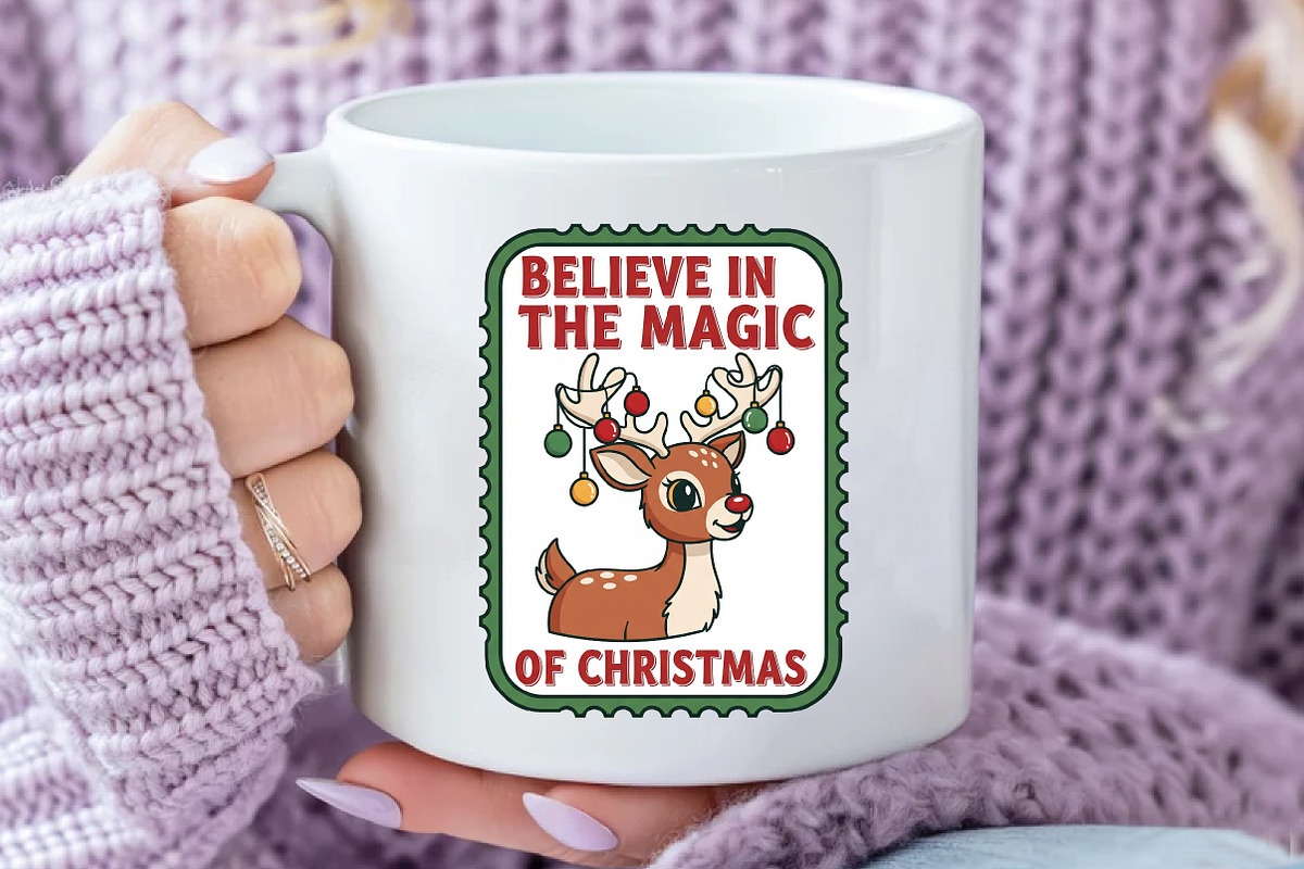Christmas postage stamp Believe, an Illustration by Daily.Designs (Photo 5 of 5)