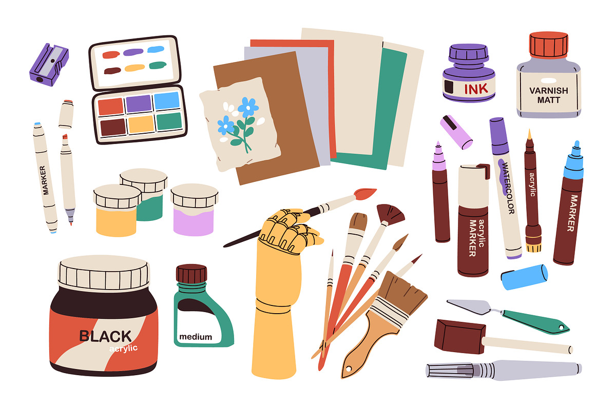 Art supplies, tools set + templates, an Object Illustration by Good Studio (Photo 6 of 11)