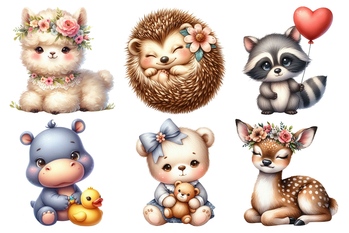Nursery Animals Clipart, an Illustration by Pixels.Craft (Photo 3 of 7)