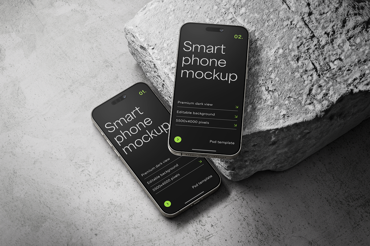 Dark Titanium Smartphone Mockup, an iPhone Mockup by Xtrahive (Photo 2 of 2)