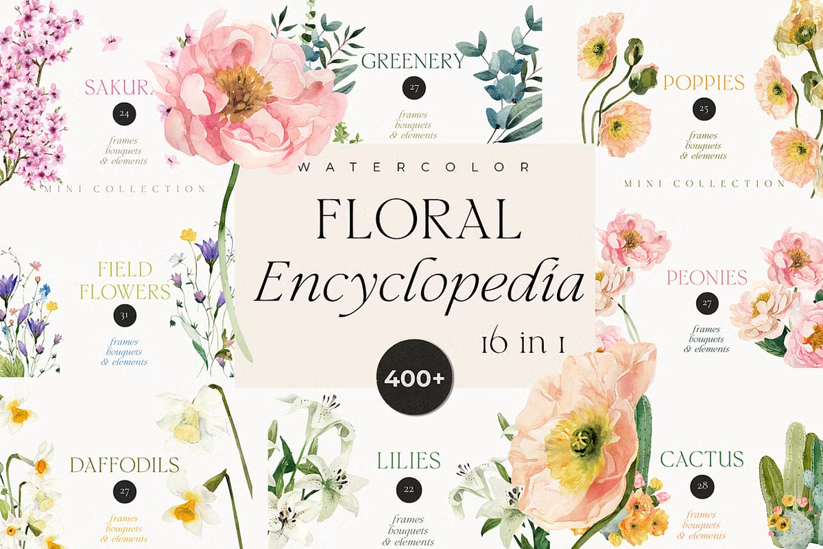 Watercolor Floral Bundle, a Decorative Illustration by Lana Elanor (Photo 5 of 10)