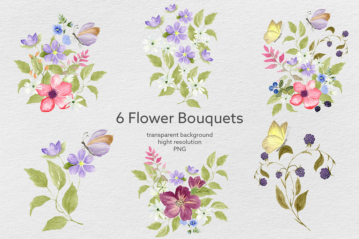 Wildflower & Butterfly Collection, a Decorative Illustration by Nadia Semyroz (Photo 3 of 12)