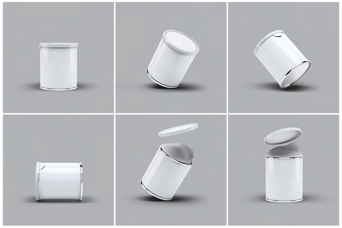 Cylindrical Container Mock-Up, a Packaging Mockup by DesignRushMarket (Photo 3 of 15)