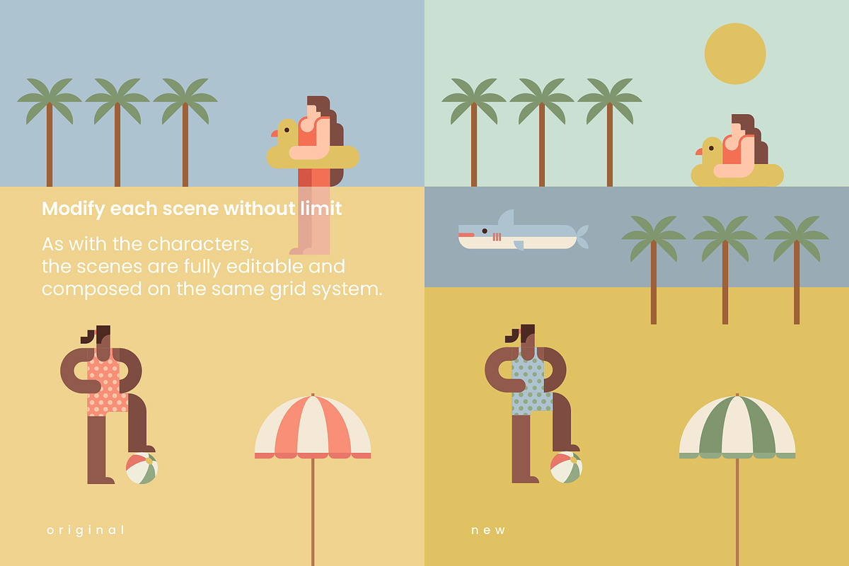 Geometric Life - Beach Activities, a Person Illustration by Léo Alexandre (Photo 10 of 16)